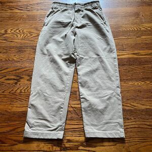UNIQLO Washed Jersey Ankle Pants Mens S Khaki Pocket Drawstring Cotton Casual